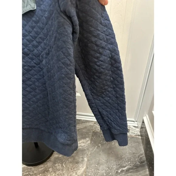 Womens PATAGONIA Blue Quilted Snap T Organic Cotton Pullover Sweater Large - Picture 4 of 8